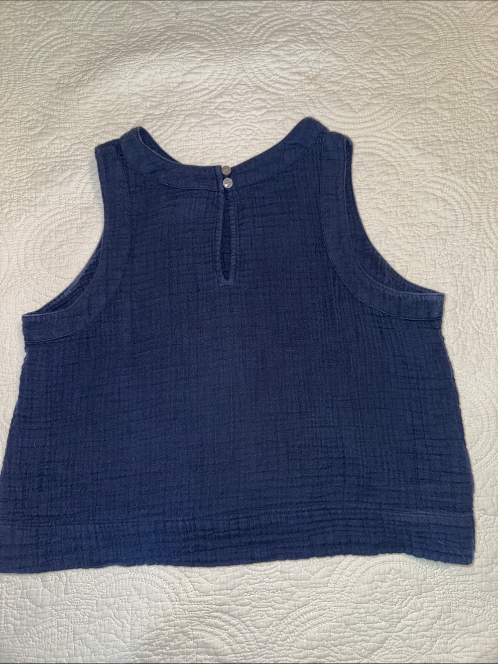 Lou & Grey Navy Textured Sleeveless Top - Picture 3 of 4
